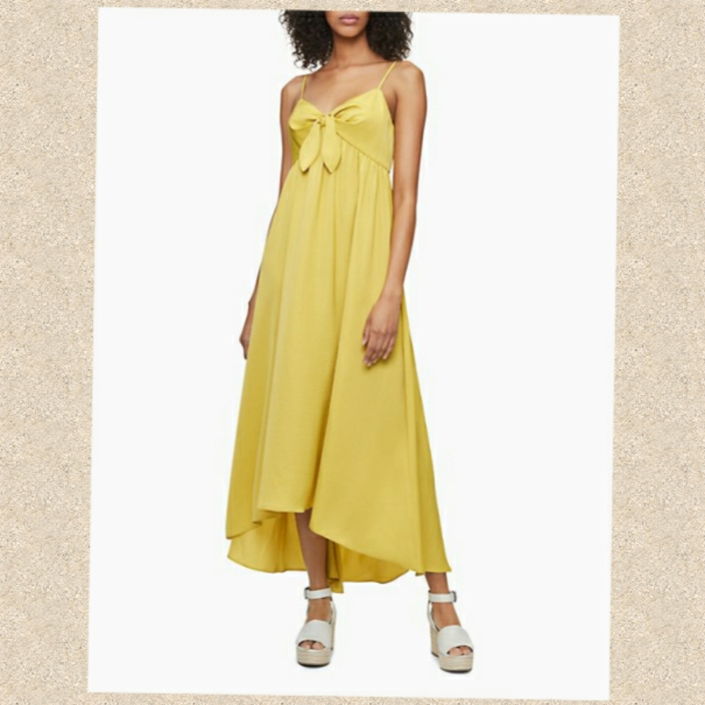 Calvin Klein tie dress yellow - asymmetric